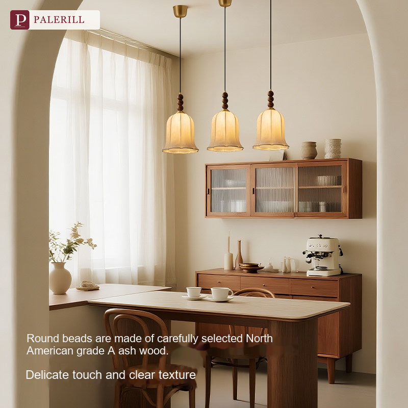 PALERILL | Wabi-Sabi Solid Wood Fabric Dining Pendant Light