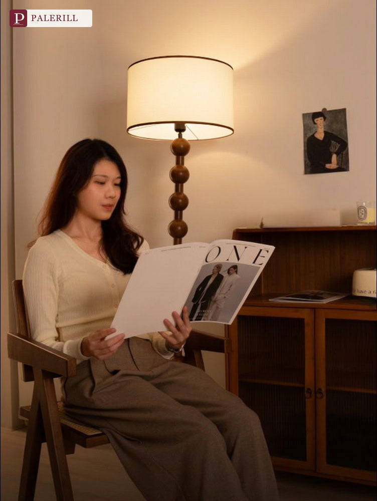 PALERILL | Mid-Century Solid Wood Full-Spectrum Floor Lamp