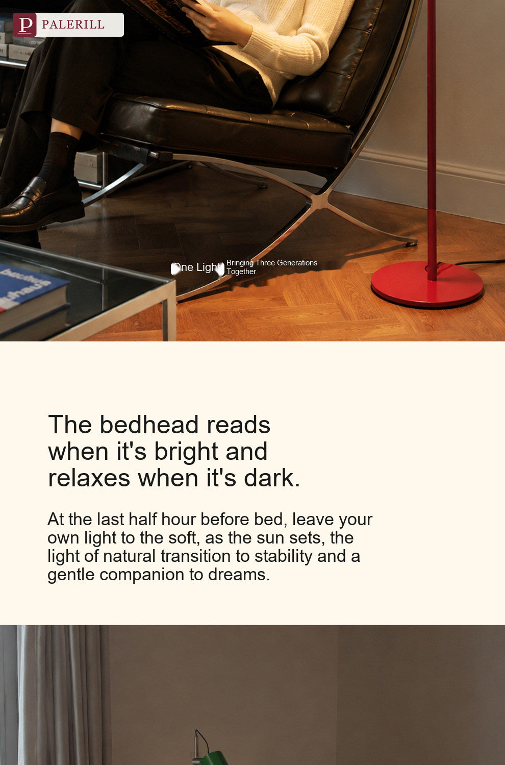 PALERILL | Red-Hood Adjustable Reading Floor Lamp