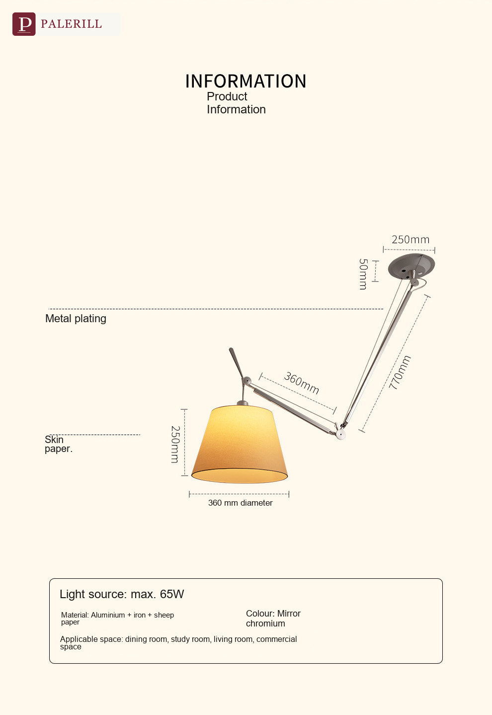 PALERILL | Adjustable Swing-Arm Pendant Light, Tolomeo Style