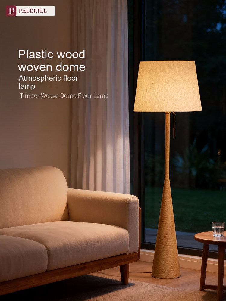 PALERILL | Cream Tone Wooden Floor Lamp, Luxury Minimalist