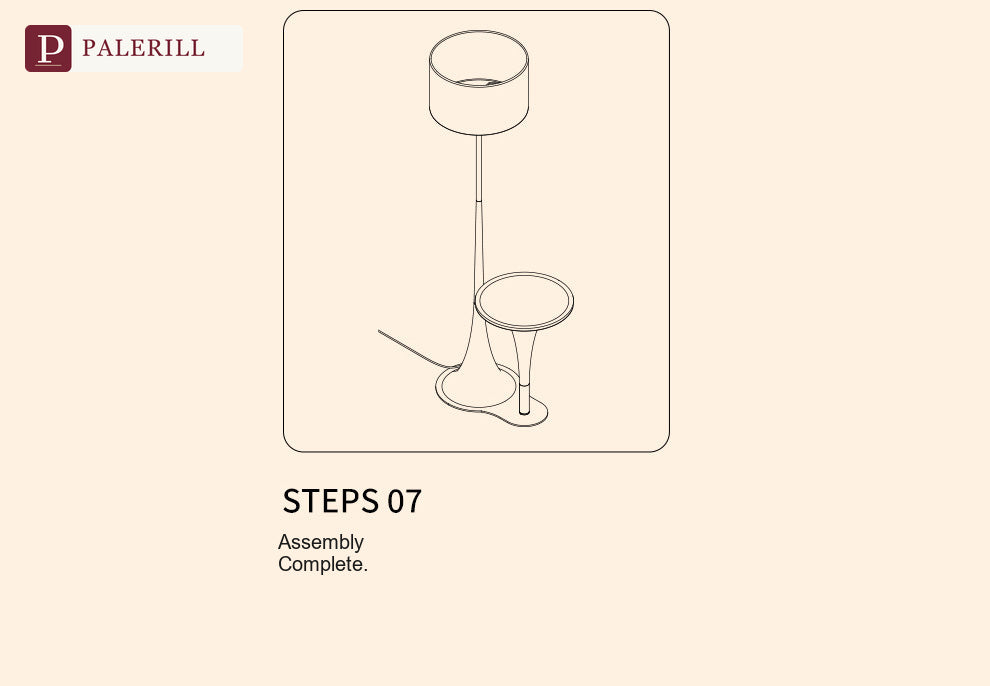 PALERILL | Vintage Floor Lamp with Integrated Side Table & Shelf