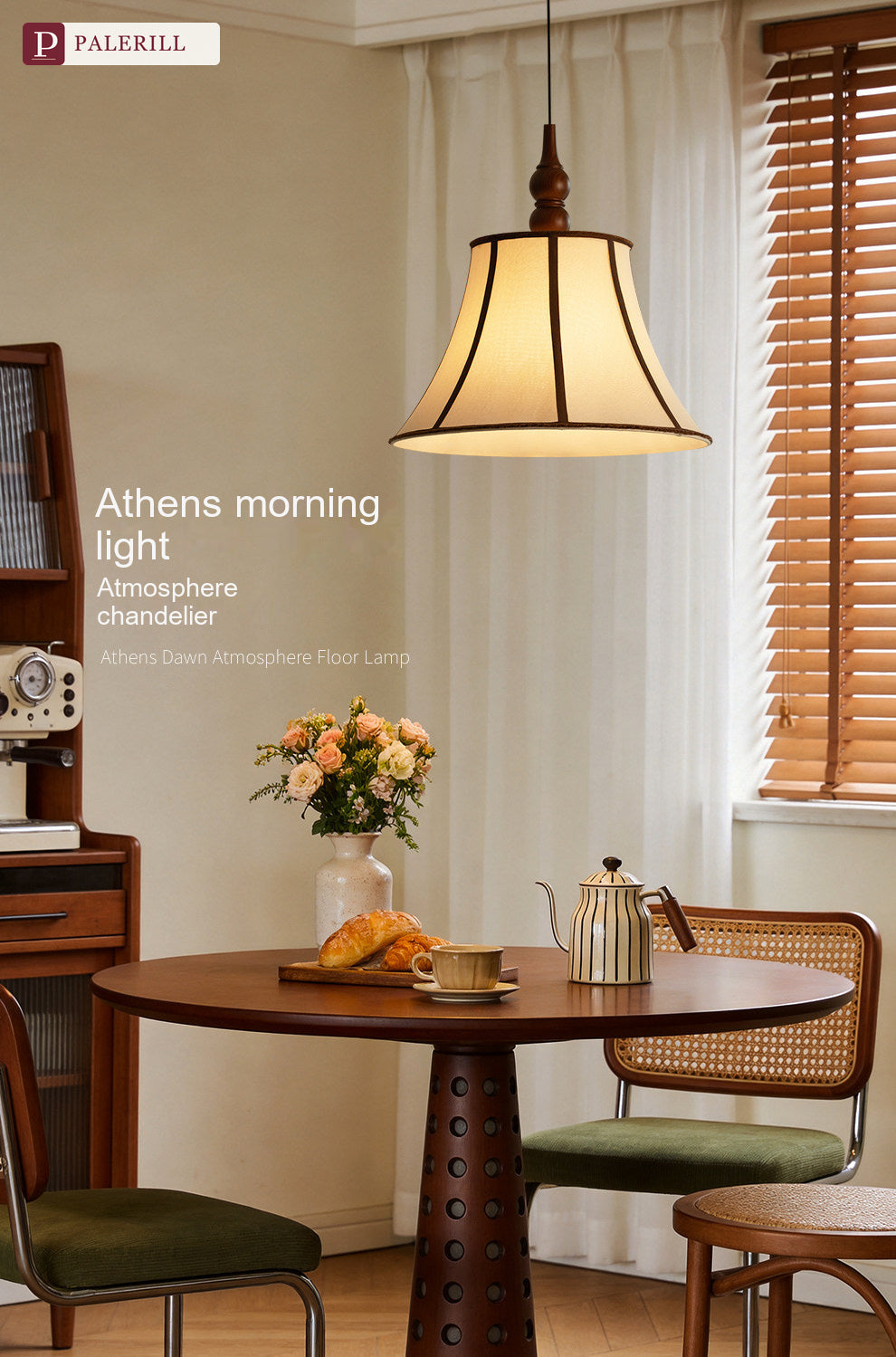PALERILL | Mid-Century Fabric Dining Pendant Light