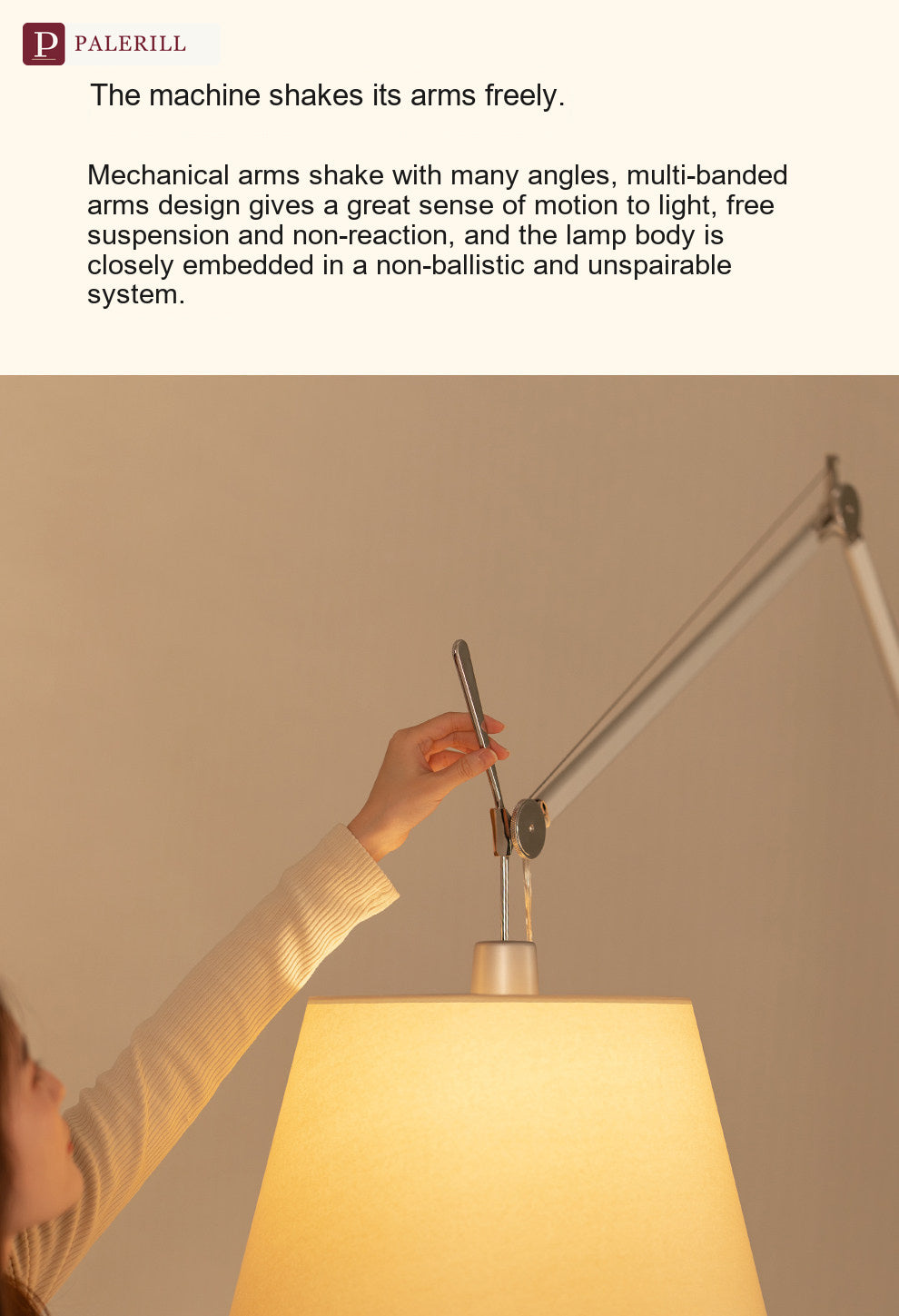 PALERILL | Italian Designer Swing-Arm Floor Lamp