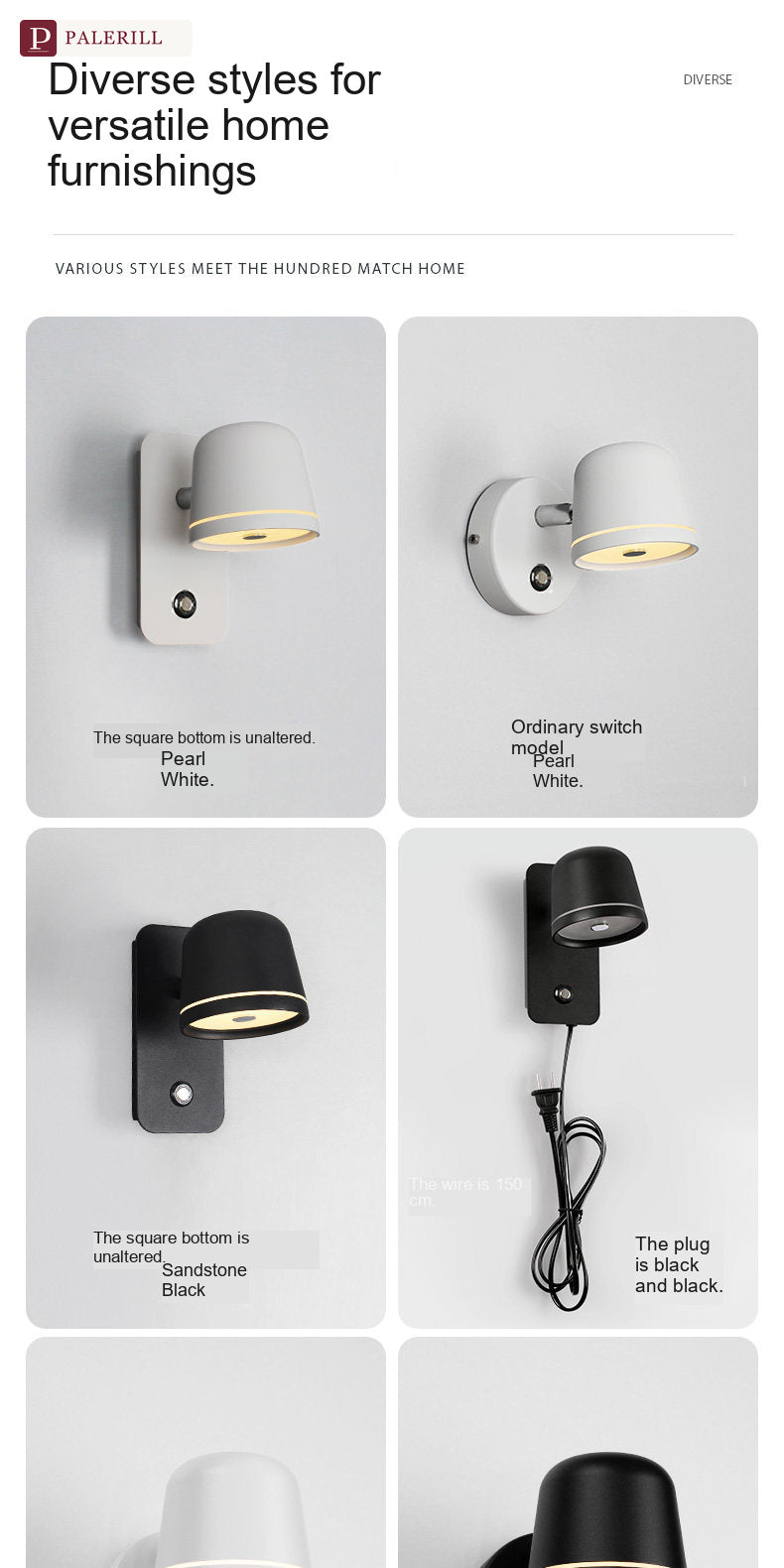 PALERILL | Minimalist Wall-Mounted Bedside Reading Light