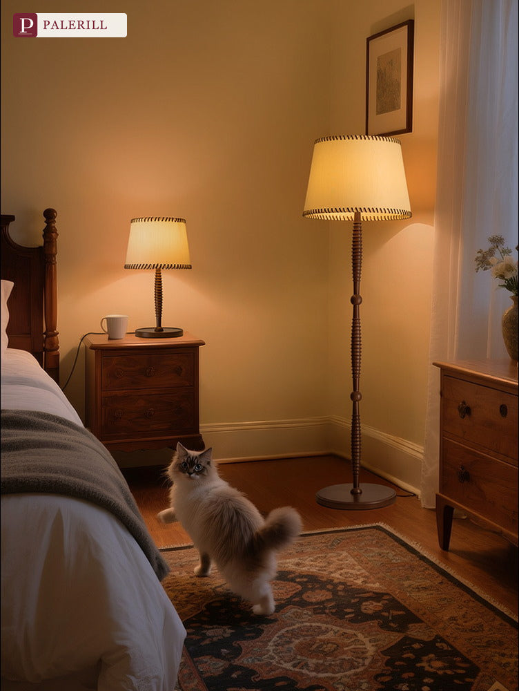 PALERILL | New Chinese Style Wood Grain Table Lamp