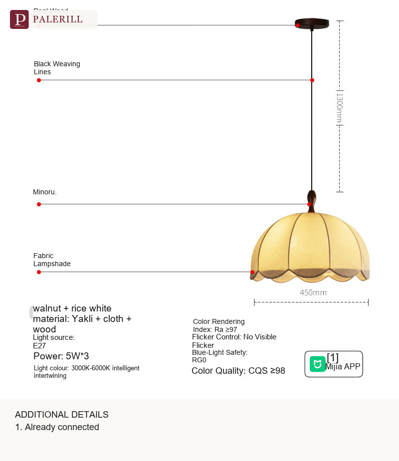 PALERILL | French Fabric Flower Pendant Light