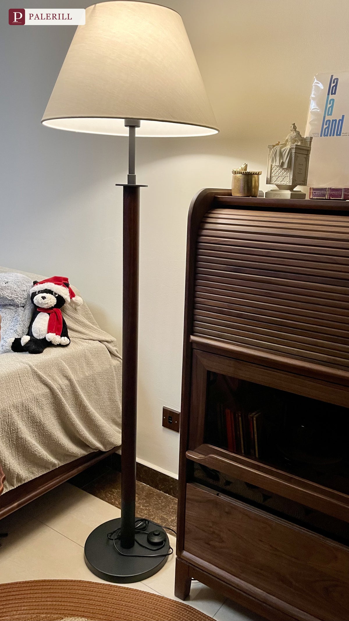 PALERILL | Mid-Century Solid Wood Dimmable Floor Lamp