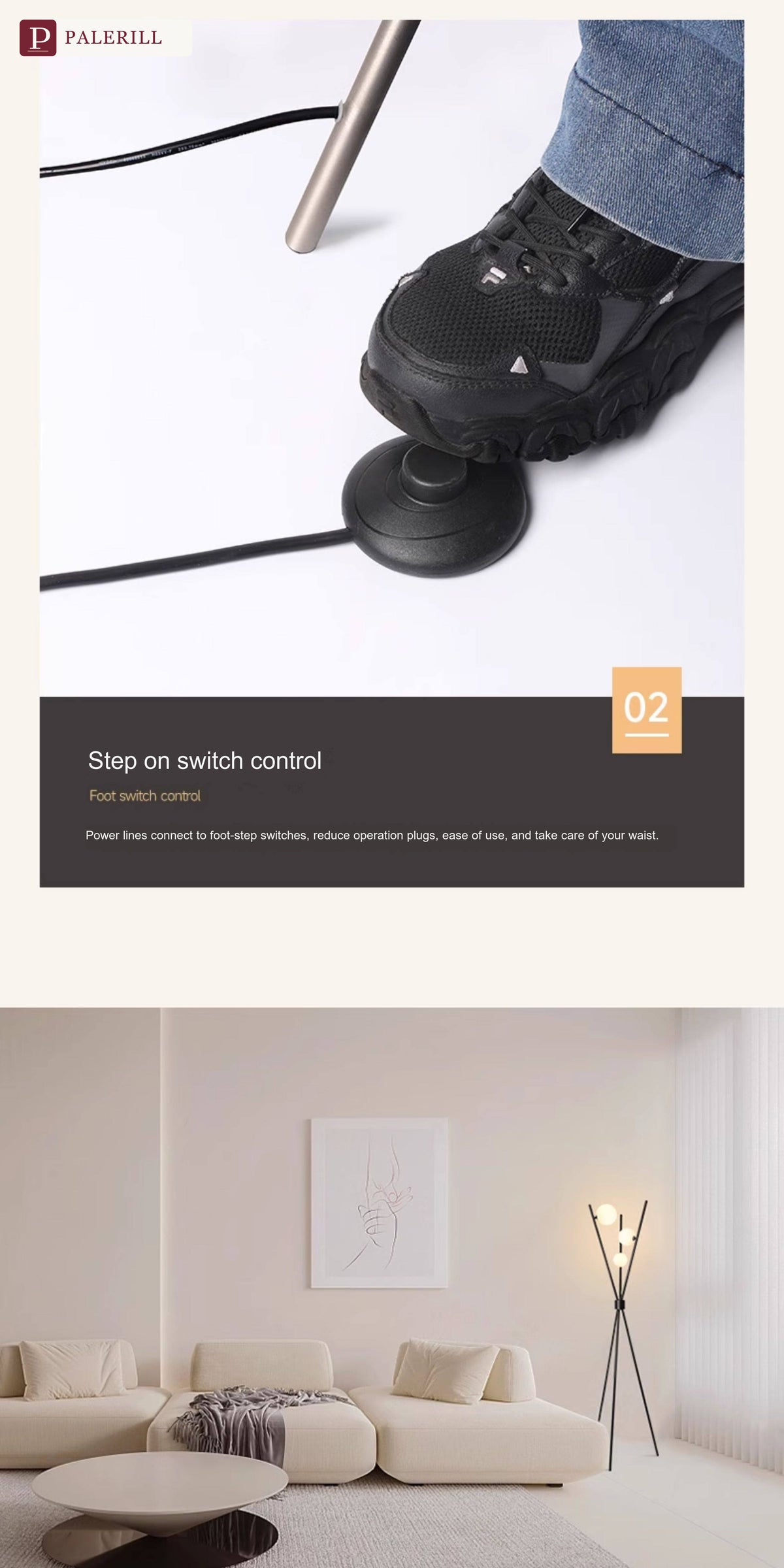 PALERILL | Modern Minimalist Corner Floor Lamp