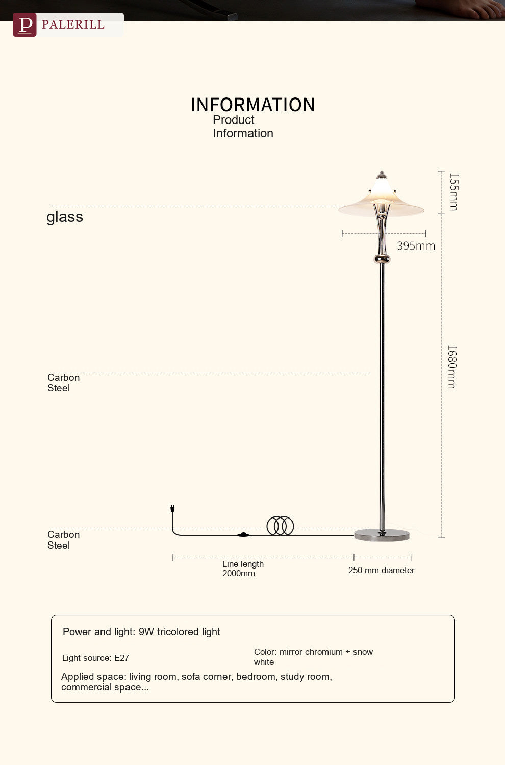 PALERILL | Bauhaus Magnolia Art Floor Lamp