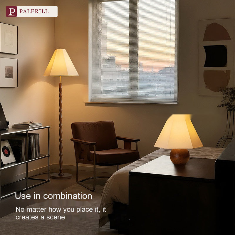 PALERILL | Bauhaus Mid-Century Solid Wood Table Lamp