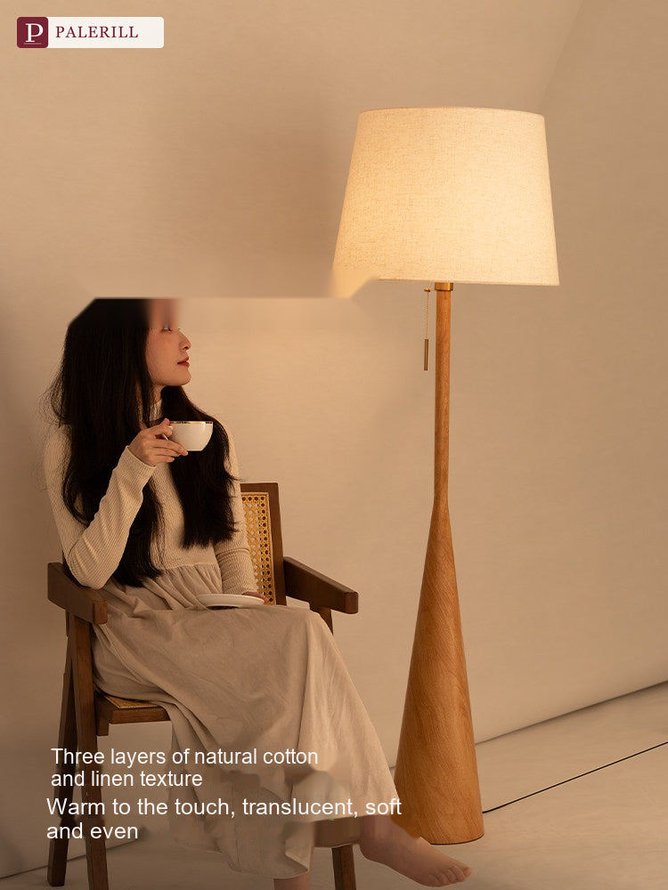 PALERILL | Cream Tone Wooden Floor Lamp, Luxury Minimalist