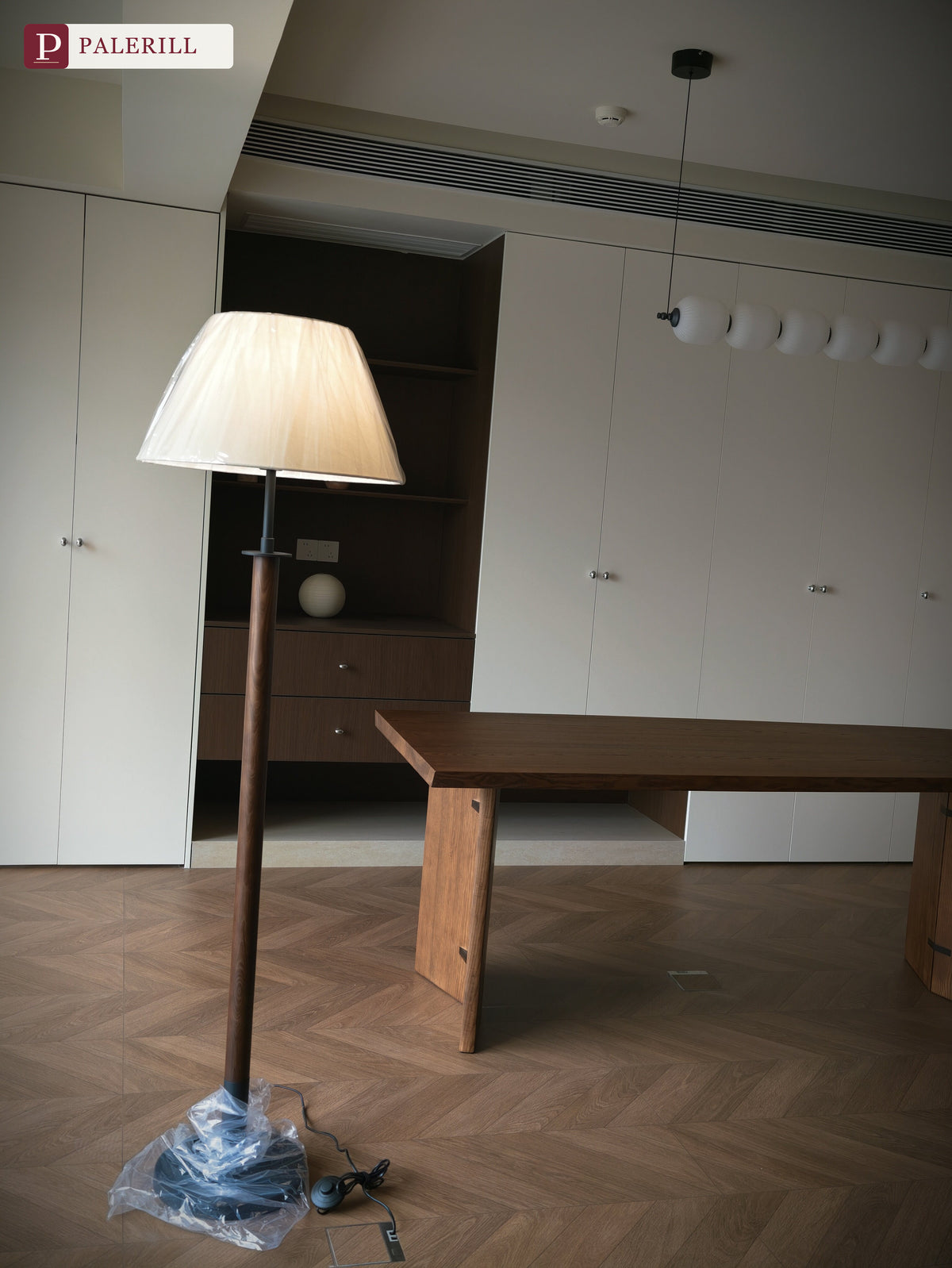 PALERILL | Mid-Century Solid Wood Dimmable Floor Lamp