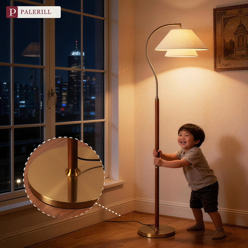 PALERILL | Mid-Century Solid Wood Floor Lamp