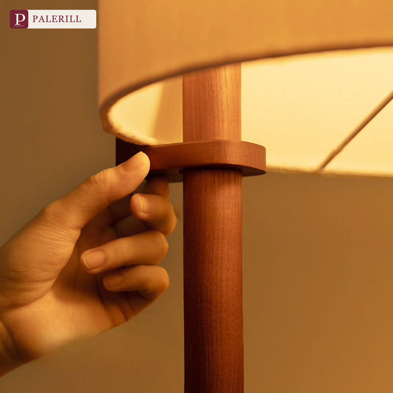PALERILL | Mid-Century Solid Wood Floor Lamp, Oriental Minimalist