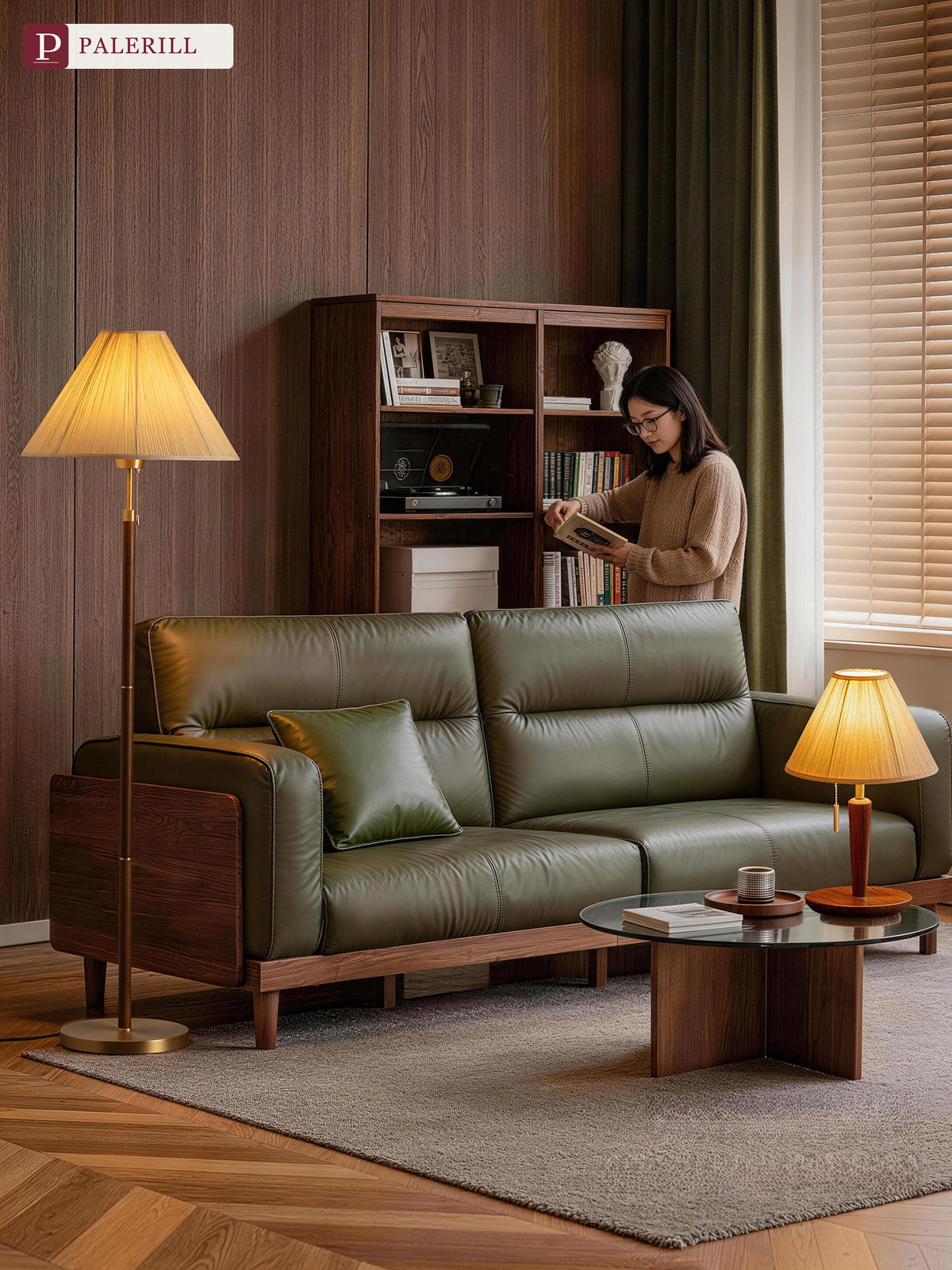 PALERILL | Mid-Century Full Brass Floor Lamp