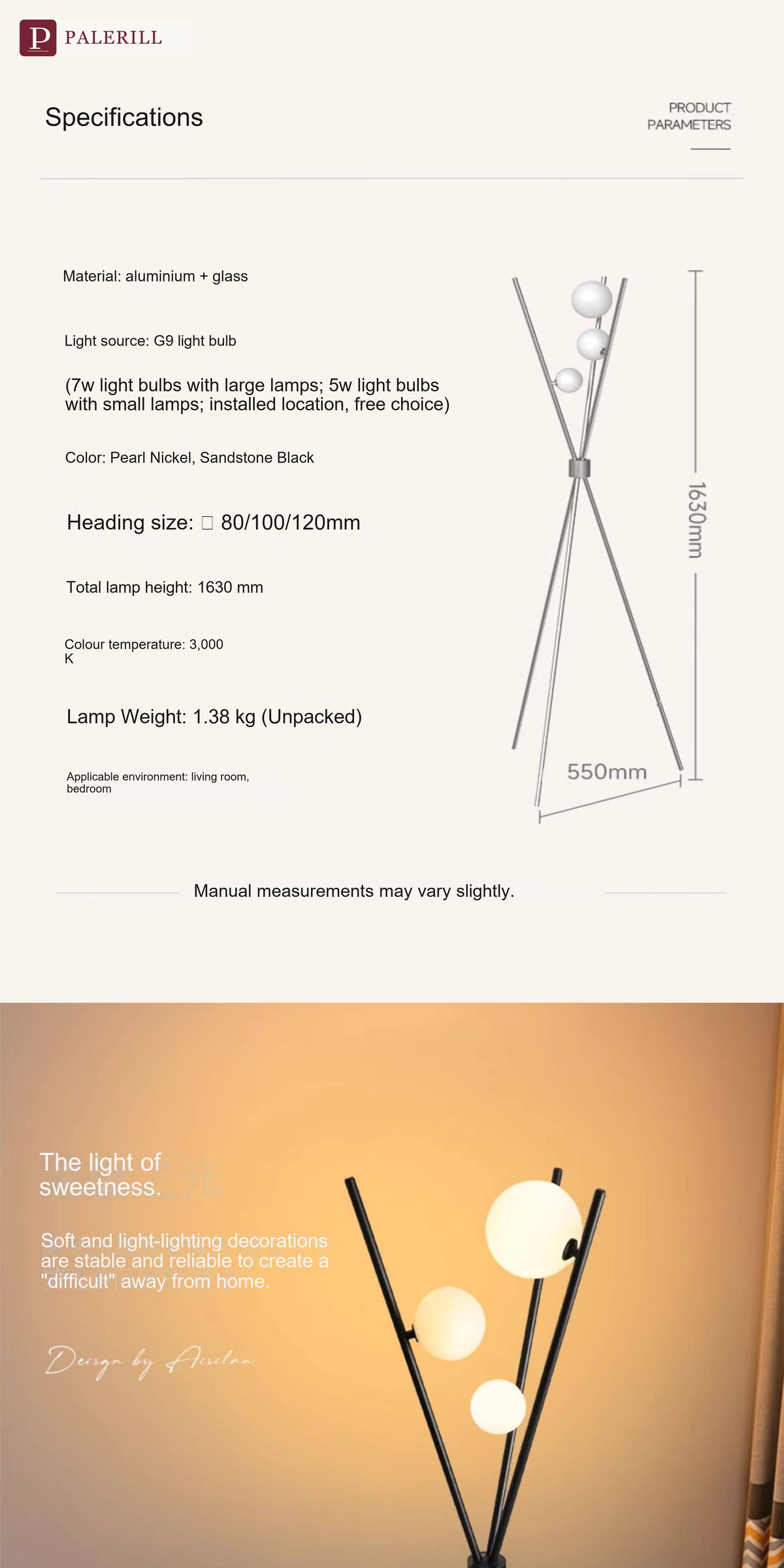 PALERILL | Modern Minimalist Corner Floor Lamp