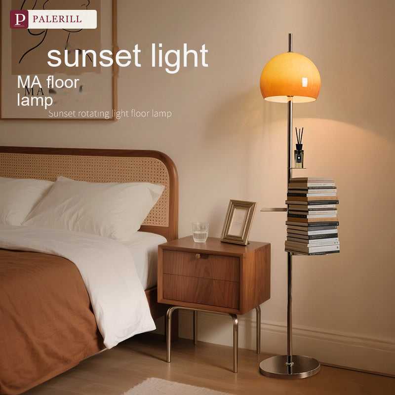 PALERILL | Mid-Century Floor Lamp with Storage Shelf