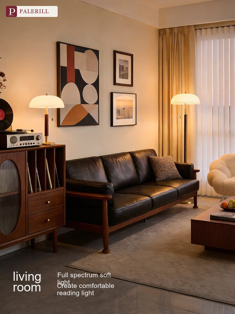 PALERILL | Mid-Century Solid Wood Reading Floor Lamp
