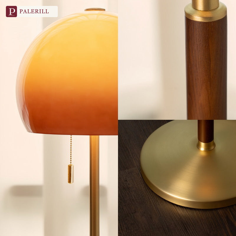 PALERILL | Vintage Sunset Mushroom Floor Lamp in Cream Glass