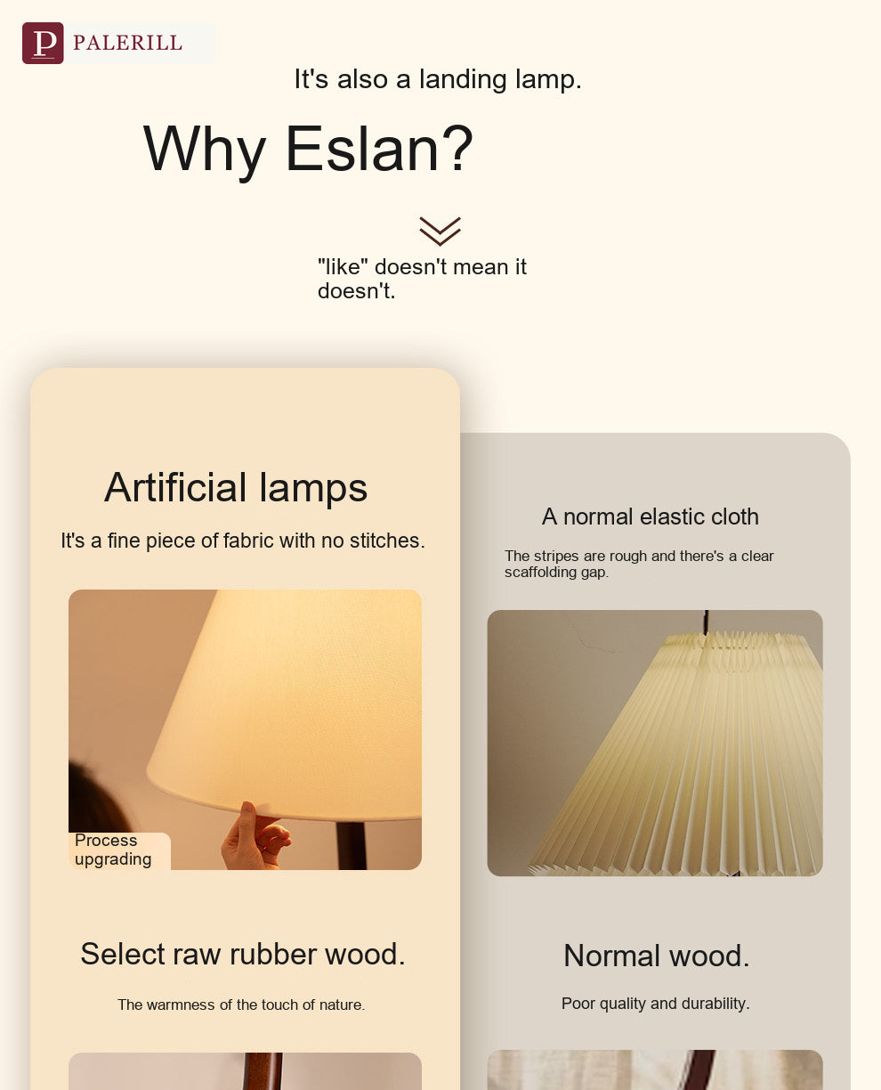 PALERILL | Smart Vintage Floor Lamp with Solid Wood Side Table