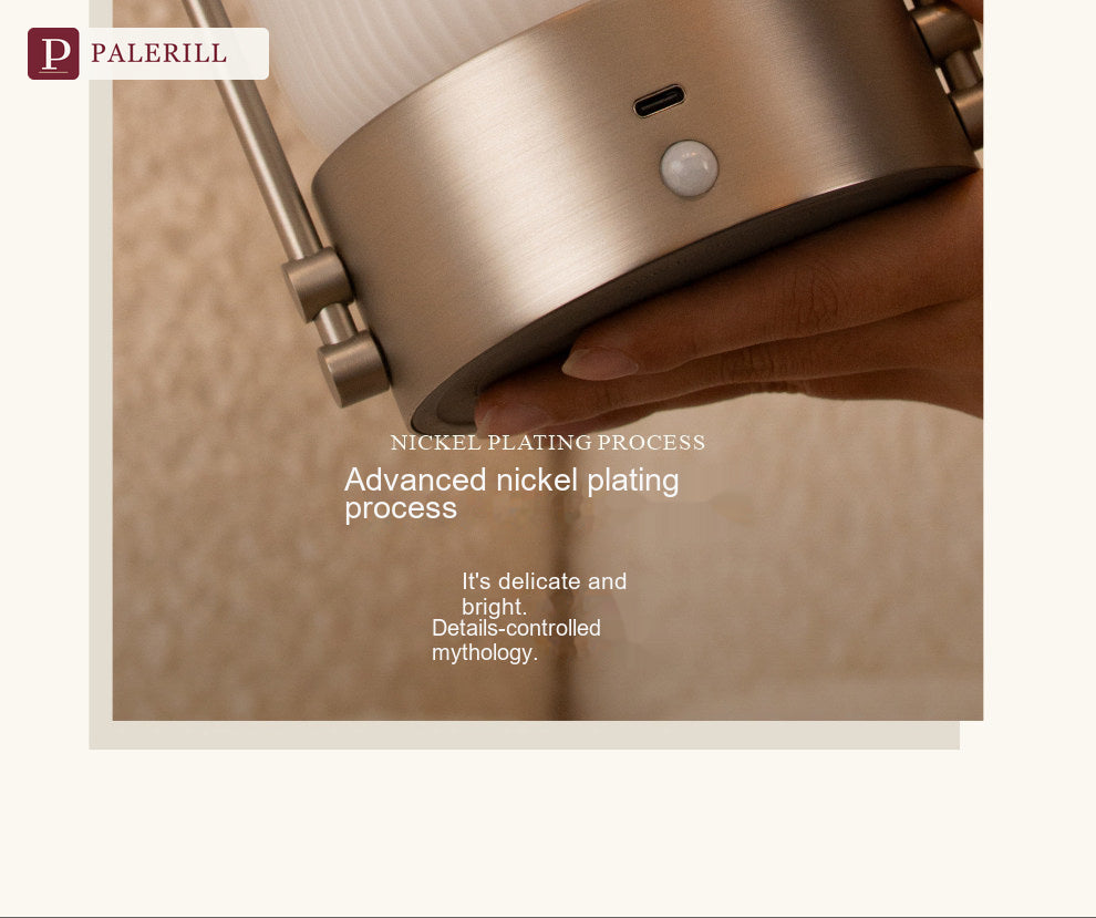 PALERILL | Glazed Glass Portable Table Lamp with Motion Sensor & Touch Dimming