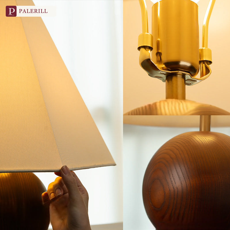 PALERILL | Bauhaus Mid-Century Solid Wood Table Lamp