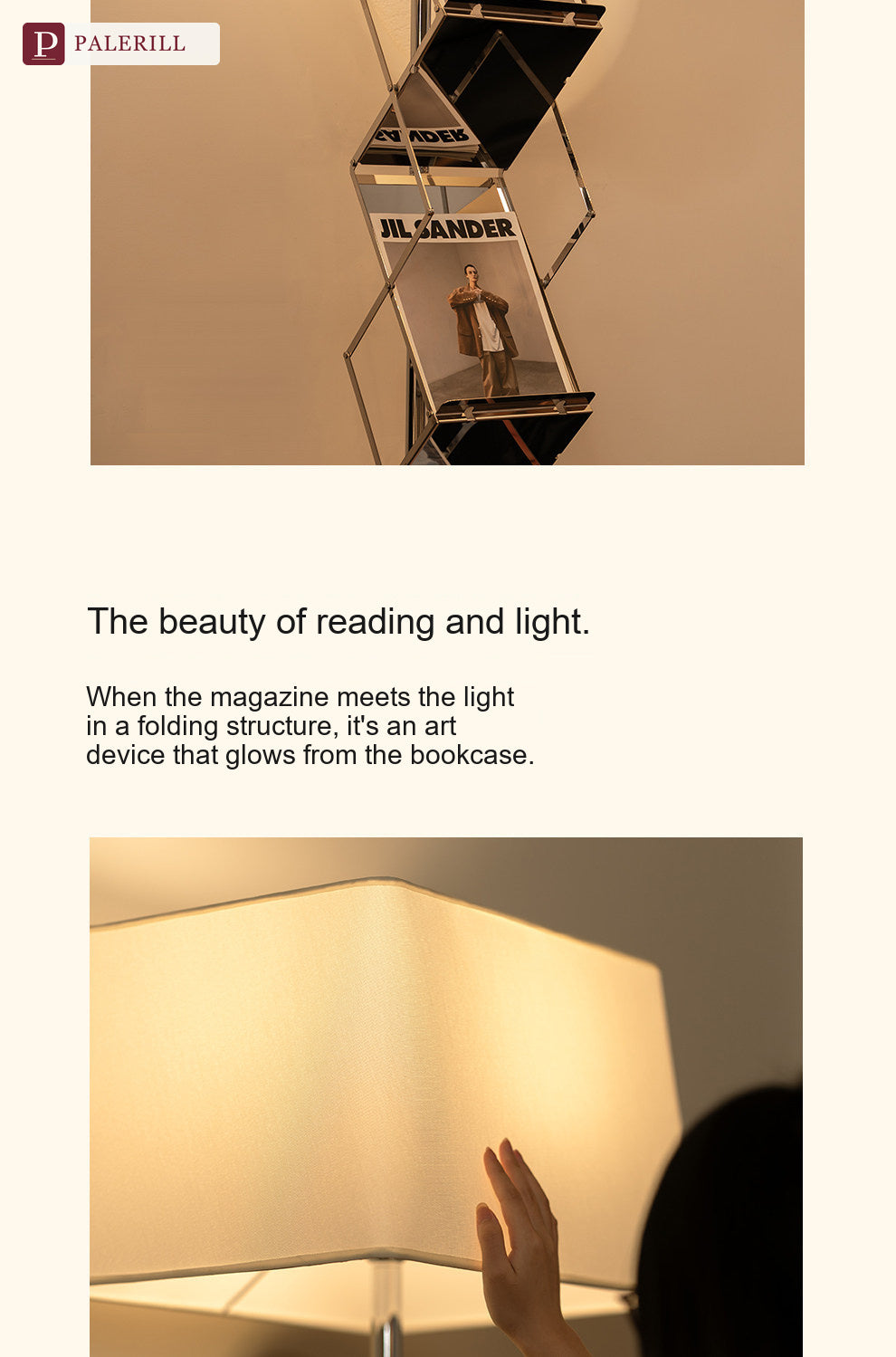 PALERILL | Modern Bauhaus Bookshelf Floor Lamp