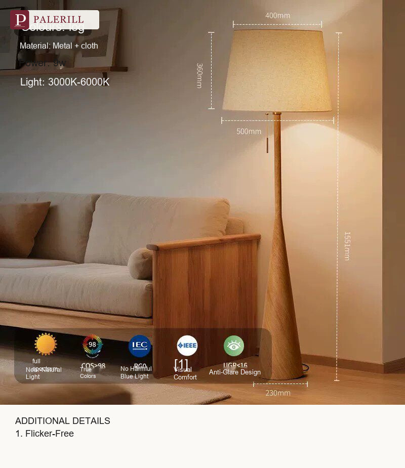 PALERILL | Natural Wood Luxury Floor Lamp