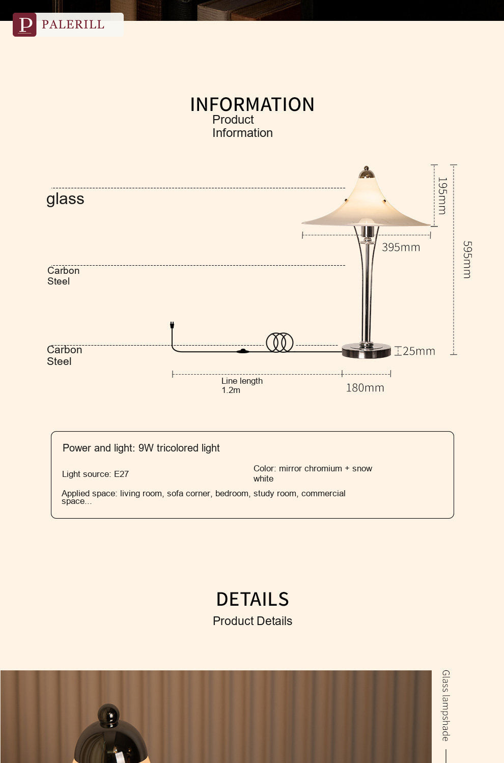 PALERILL | French Vintage Magnolia Art Table Lamp
