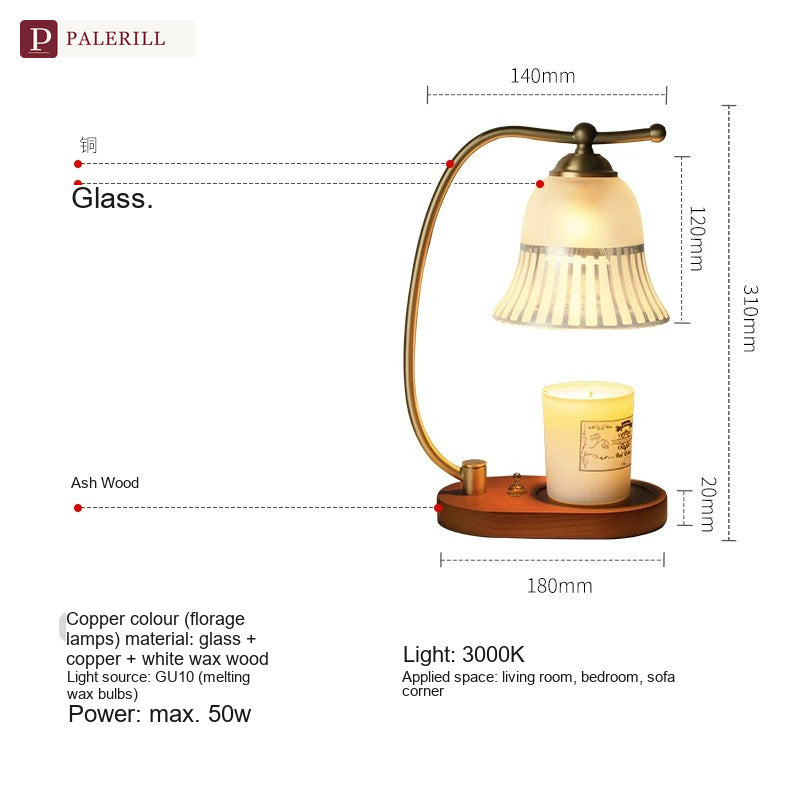 PALERILL | Brass & Solid Wood Fragrance Lamp