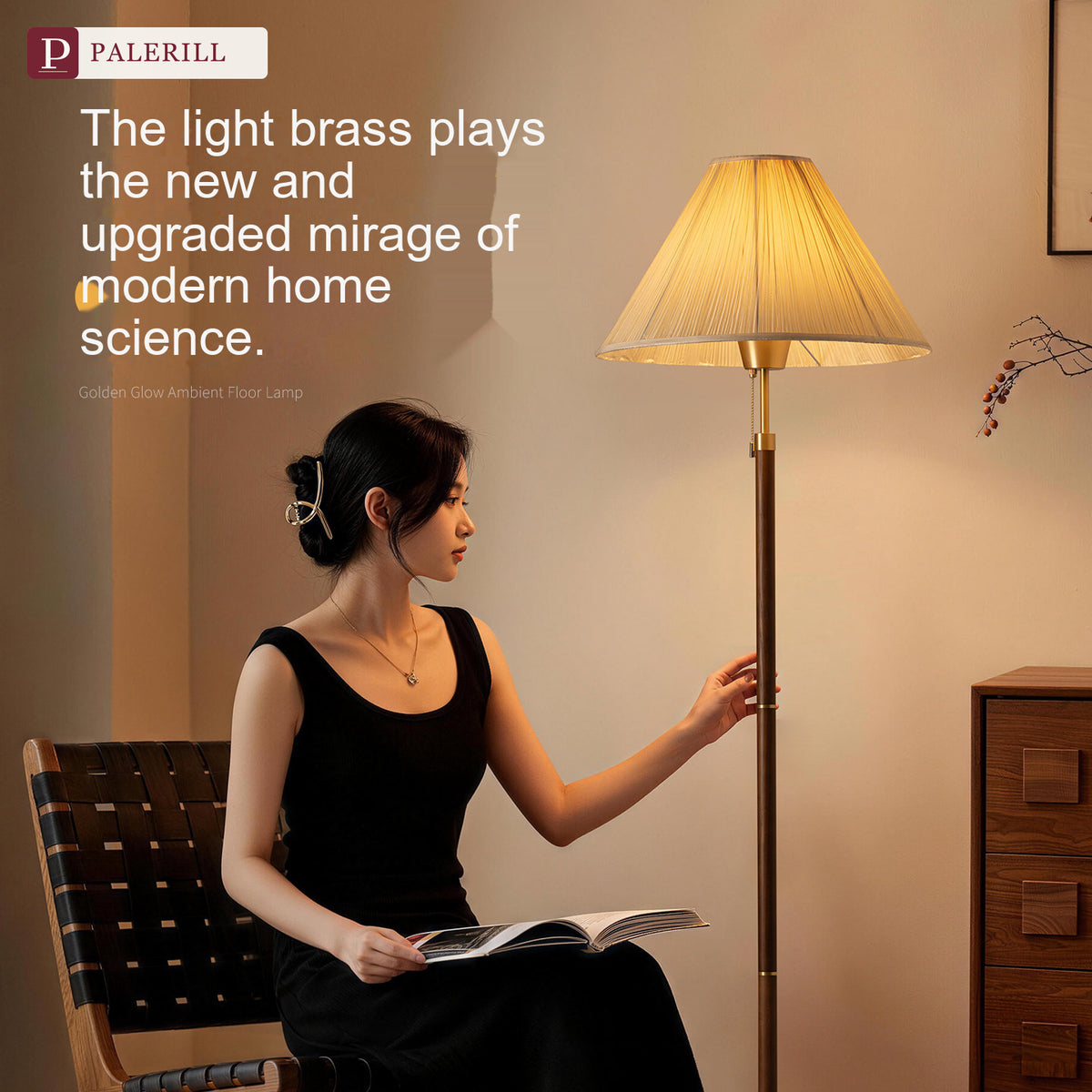 PALERILL | Smart Soft-Glow Floor Lamp with Shelf