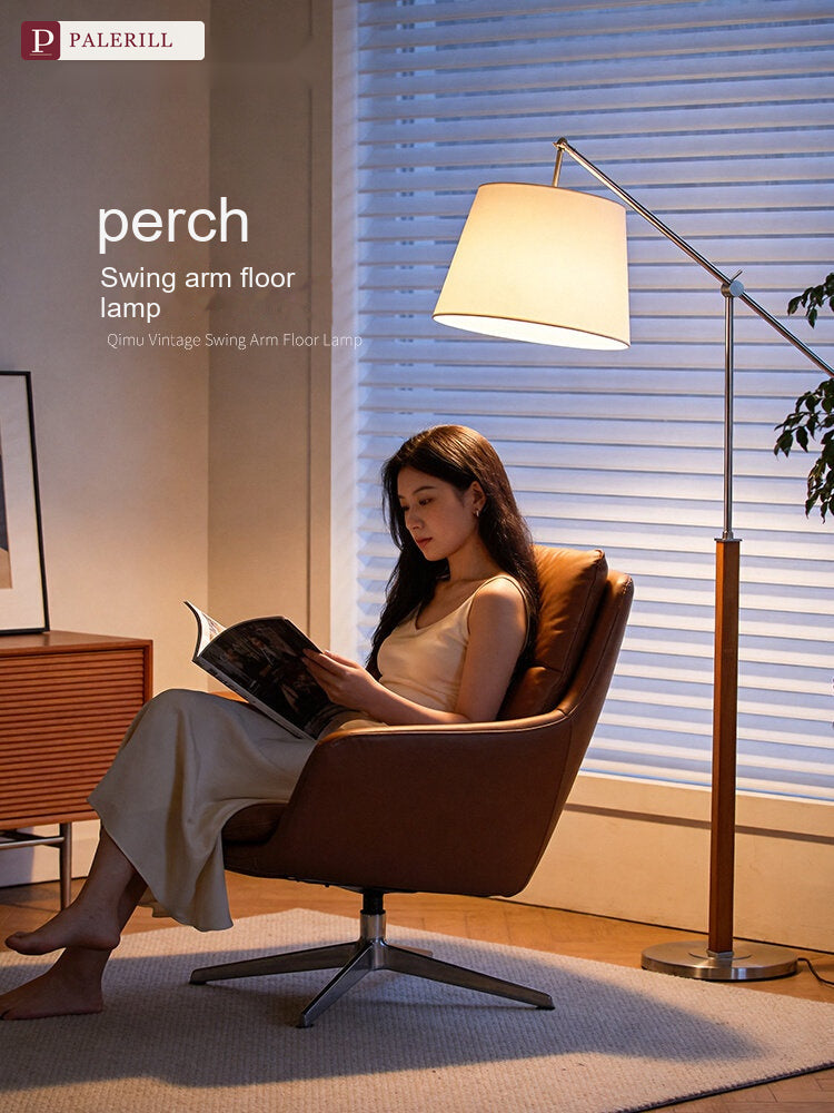 PALERILL | Mid-Century Solid Wood Swing-Arm Reading Lamp