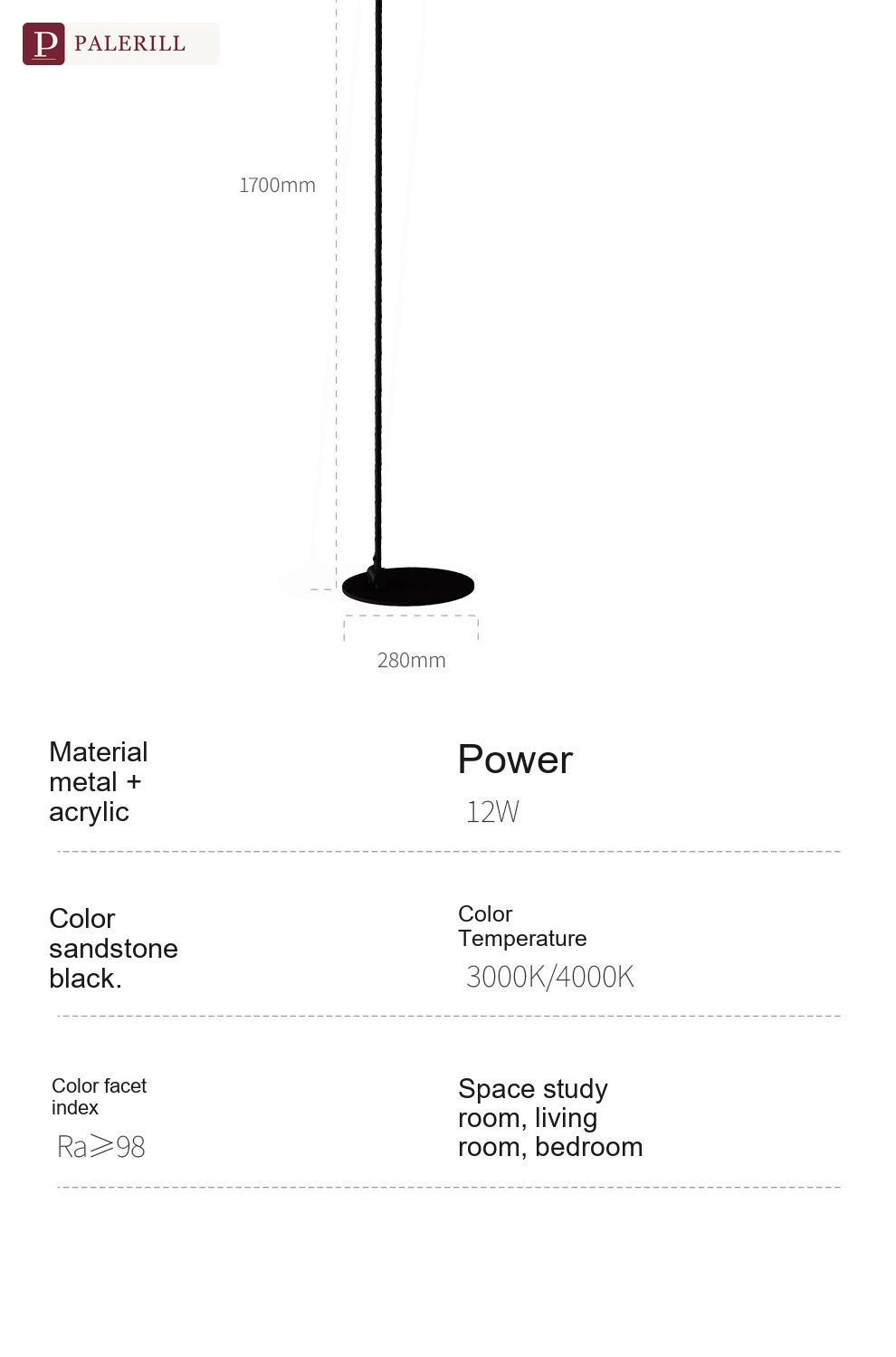 PALERILL | Full-Spectrum Eye-Care Minimalist Floor Lamp