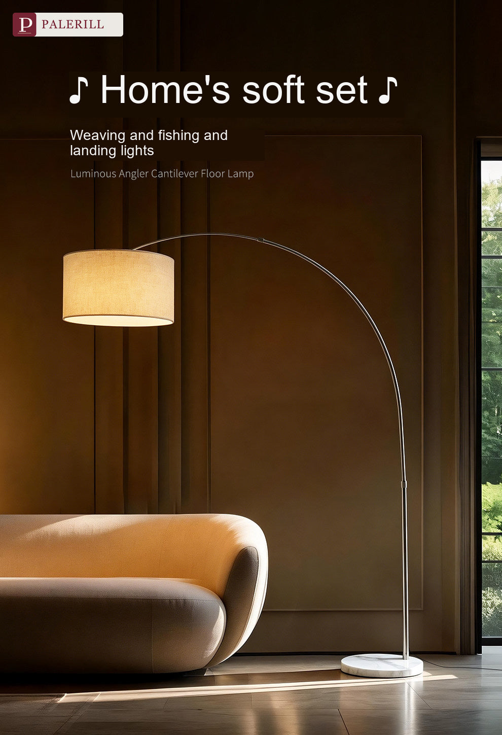 PALERILL | Modern Minimalist Arc Floor Lamp, Luxury Edition