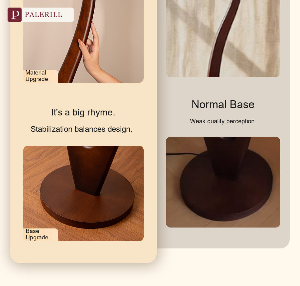 PALERILL | Smart Vintage Floor Lamp with Solid Wood Side Table