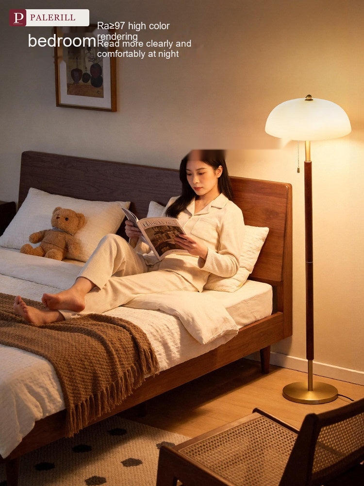 PALERILL | Mid-Century Solid Wood Reading Floor Lamp
