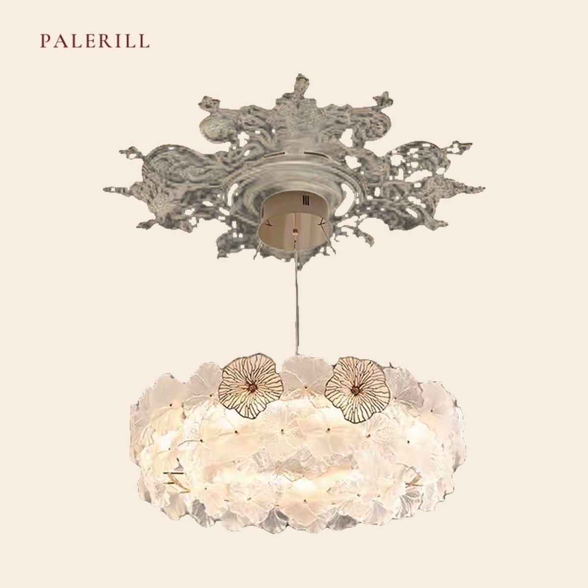 PALERILL AM0261 — French Crystal Petal Chandelier (view 2)