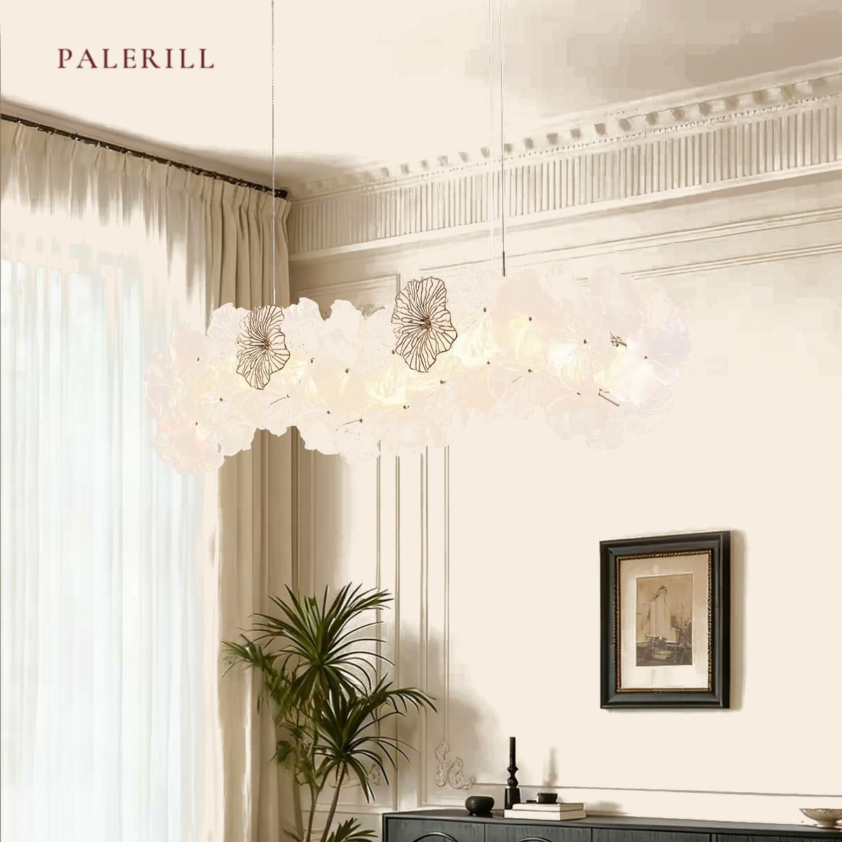 PALERILL AM0261 — French Crystal Petal Chandelier (view 3)