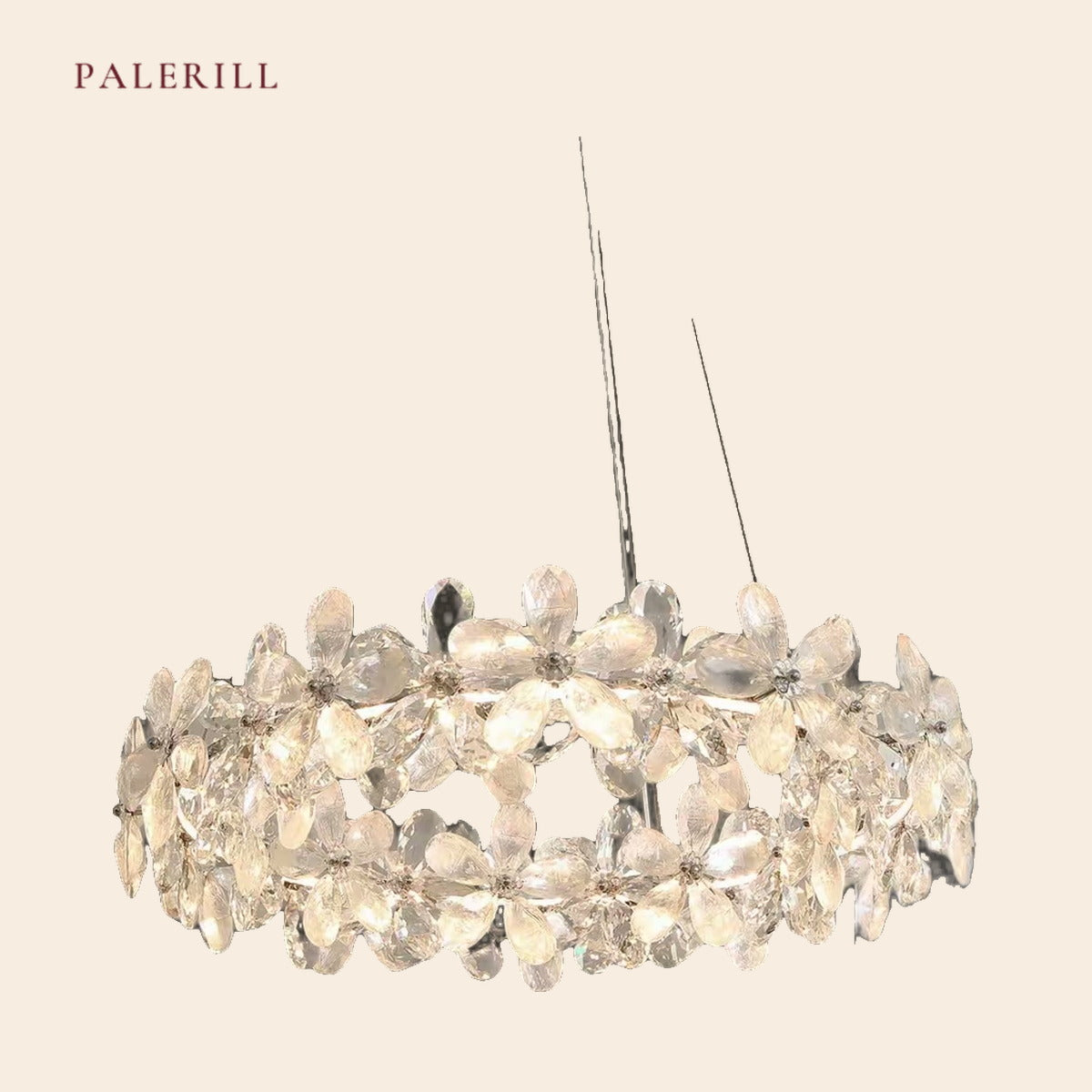 French Pink Crystal Petal Chandelier — PALERILL AM0264