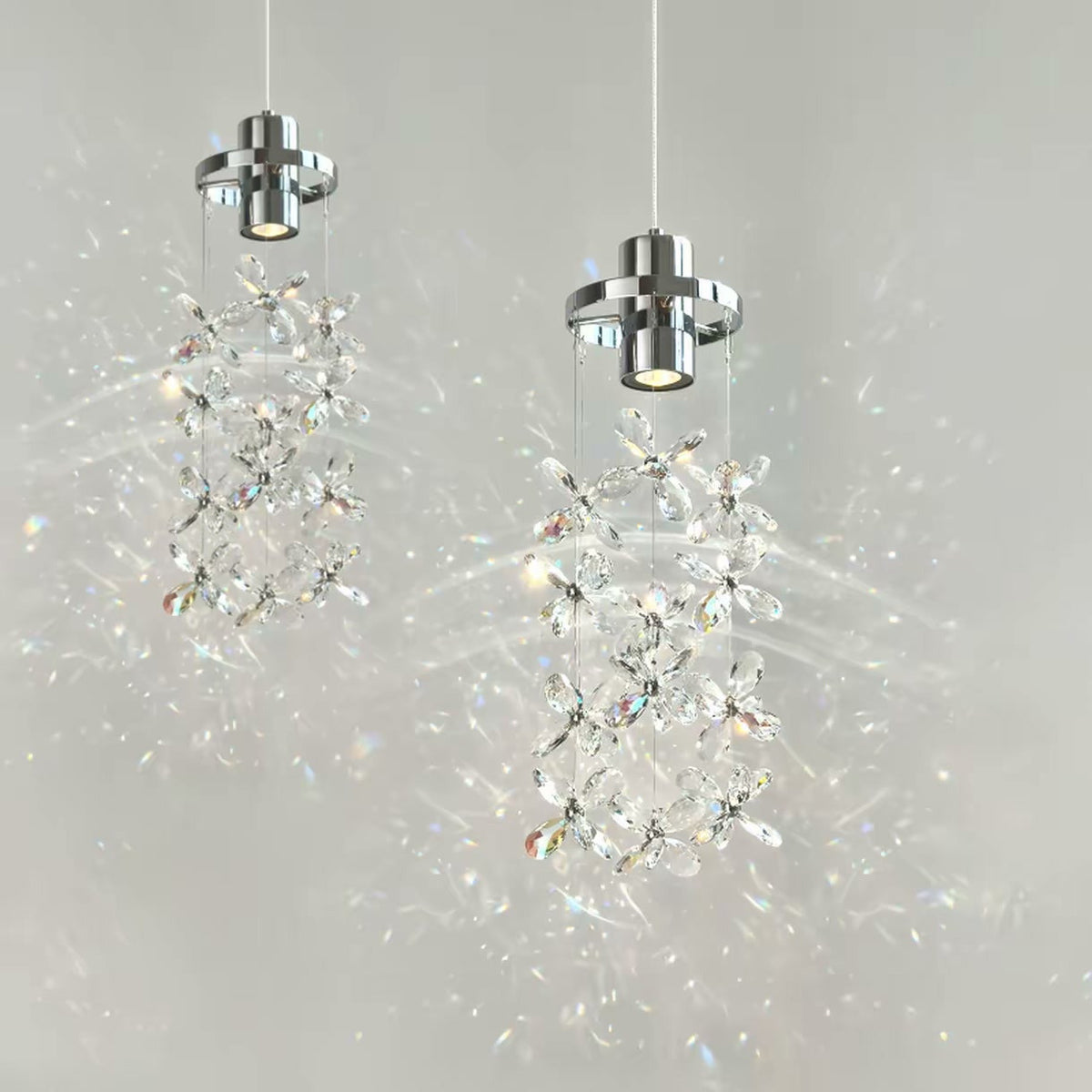 PALERILL AM0273 — French Crystal Petal Pendant Light (view 4)