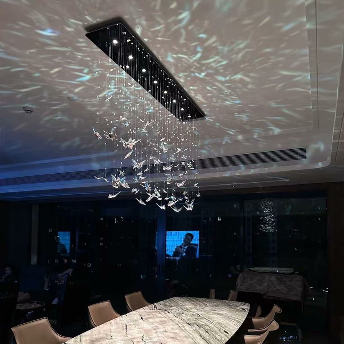 PALERILL AM0286 — Designer Linear Dining Chandelier (view 2)