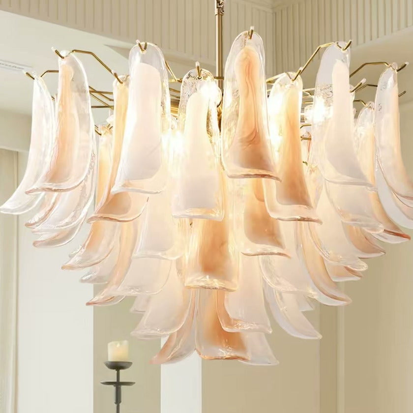 PALERILL AM0296 — Amber Glass Murano Chandelier (view 3)