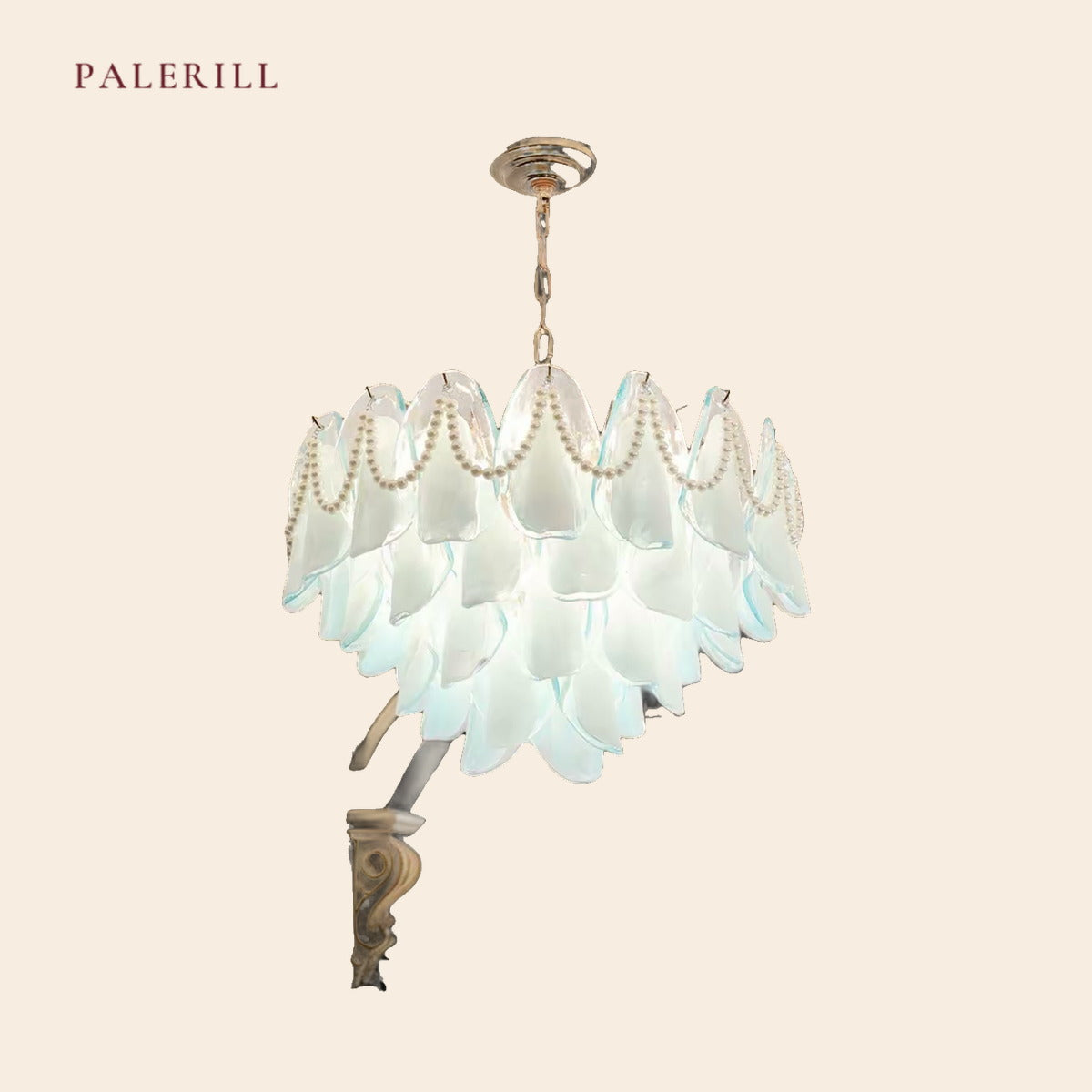 PALERILL AM0299 — French Pearl Chain Petal Chandelier (view 4)