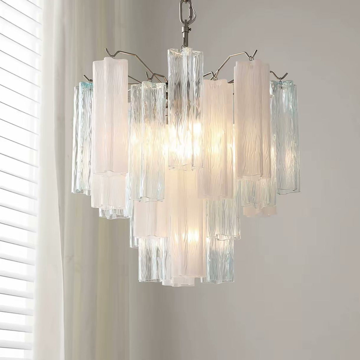 Murano Glacier Blue Glass Chandelier — PALERILL AM0301