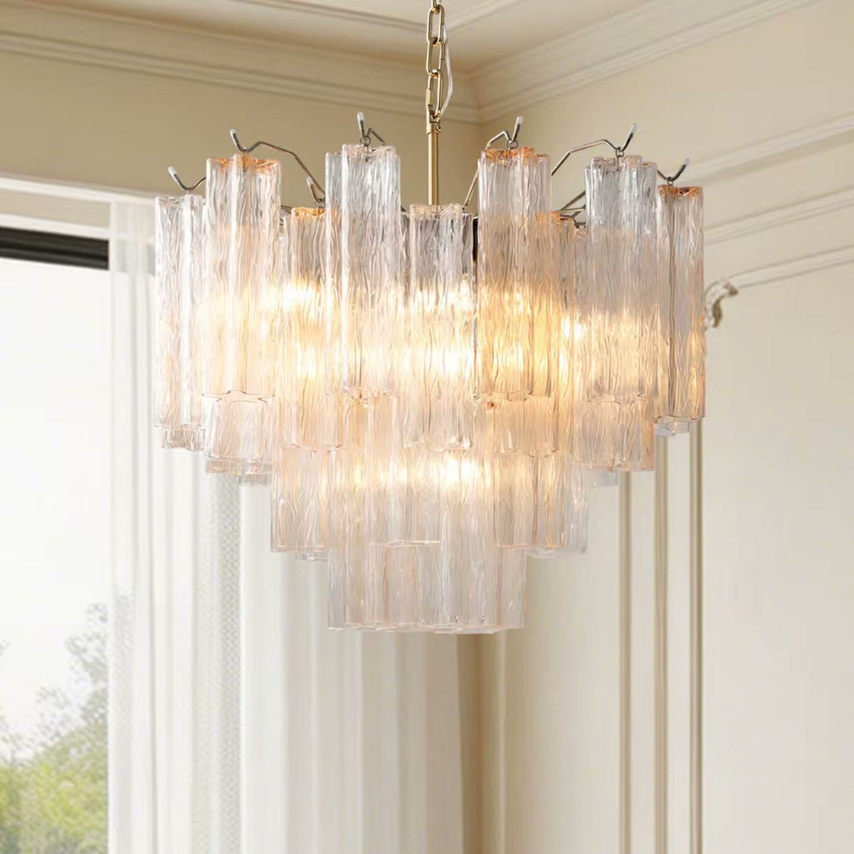 PALERILL AM0302 — Murano Nanyang Glass Void Chandelier (view 3)