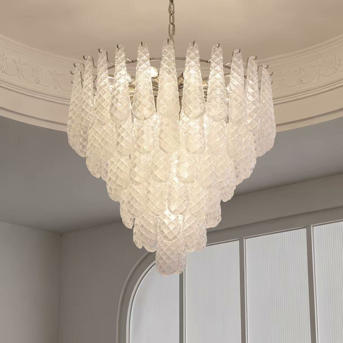 PALERILL AM0303 — Vintage French Murano Glass Chandelier (view 2)