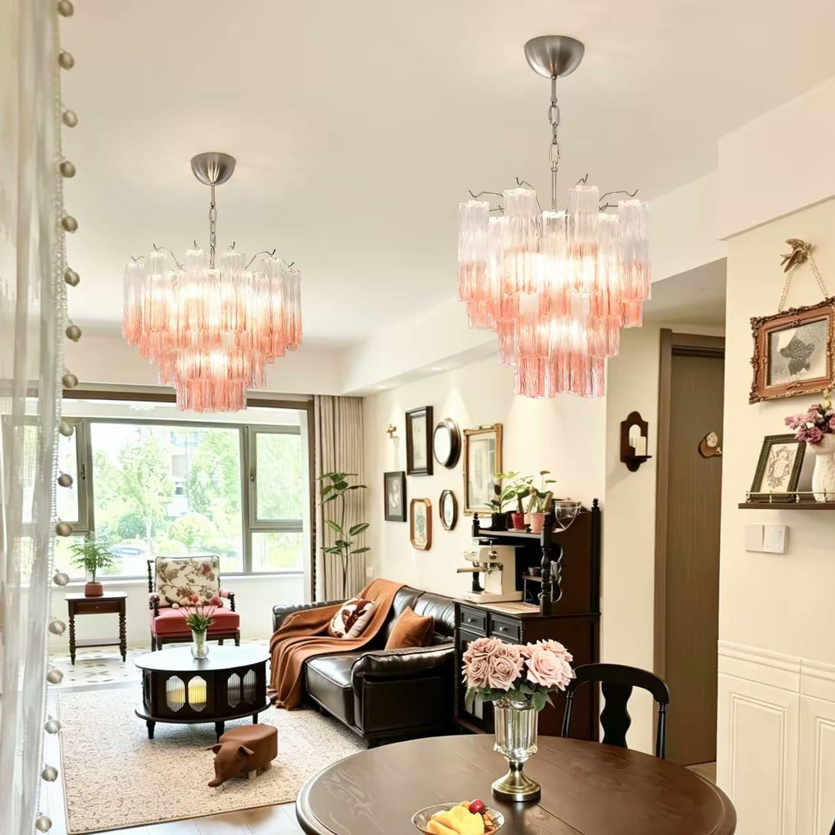 Vintage Murano Pink Glass Chandelier — PALERILL AM0304