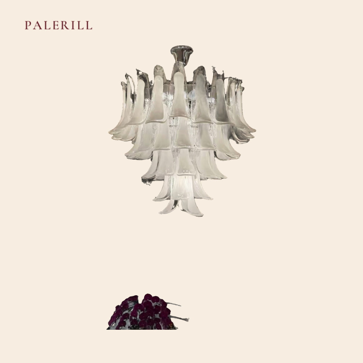 PALERILL AM0306 — Murano French Crystal Stairwell Chandelier (view 2)