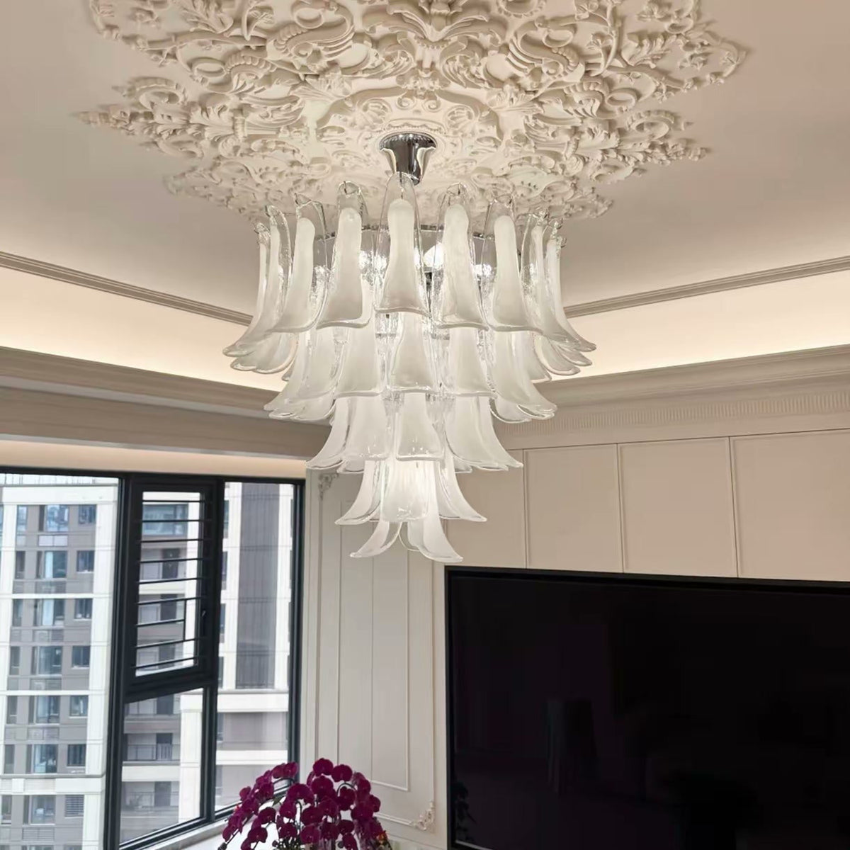 PALERILL AM0306 — Murano French Crystal Stairwell Chandelier (view 4)
